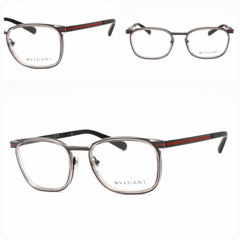 Bvlgari Rectangular, Black and Silver, Eyeglasses